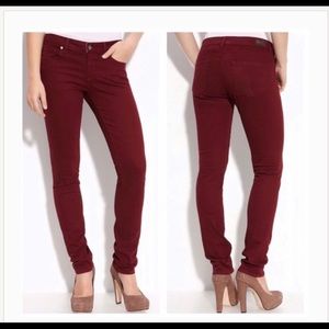 Paige Maroon Skyline Skinny Jeans